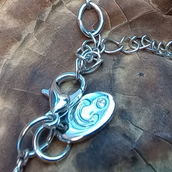 Charming Charlie Faux Turquoise Shard Collar Necklace Silver tone 17"+2"ext - Picture 3 of 9